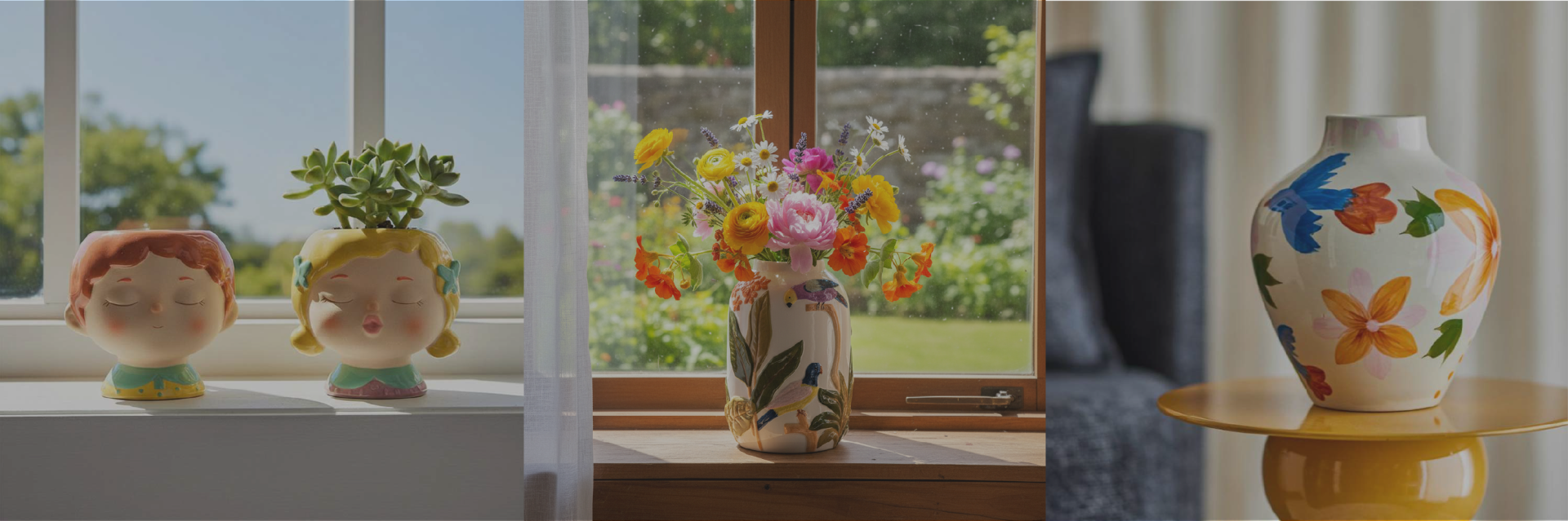 Sk&oslash;nne farverige vaser