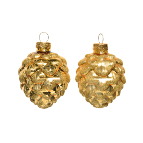 Glaskogler st af 6 stk. - guldfarvet