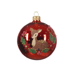 Glaskugle med ddyr - blank rd