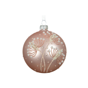 Glaskugle Hogweed - rosa/s�lv