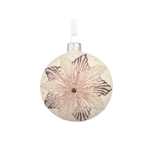 Glaskugle Star flower - mat hvid
