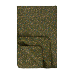 Quilt - Gr�nt m. bl� og rosa blomster