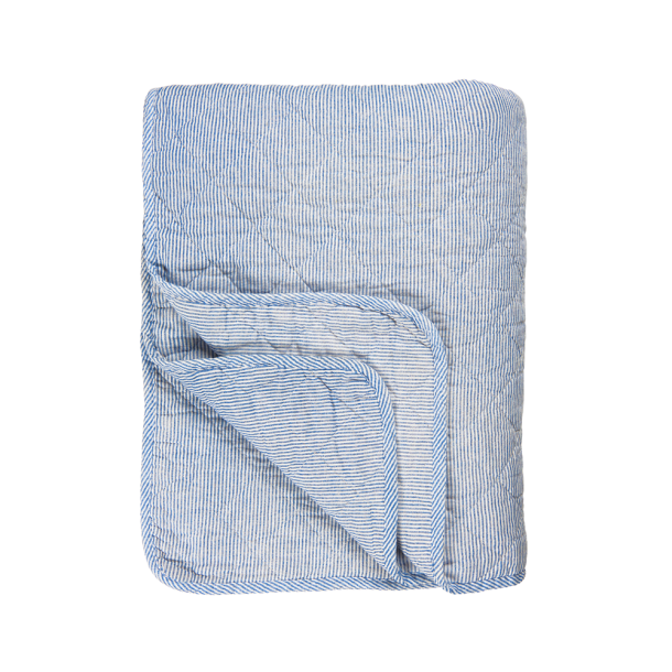 Quilt tppe smalle striber - lysebl