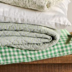 Quilt tppe smalle striber - grn