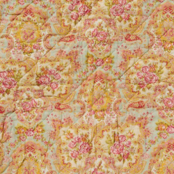 Quiltet taske - st�vbl� m. multifarvede blomster &amp; paisley