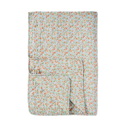 Quilt t�ppe - hvid med blomster