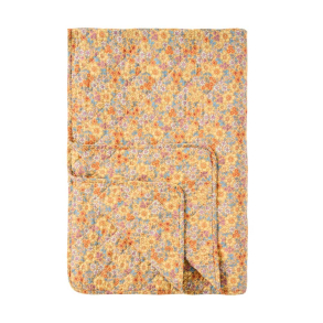 Quilt t�ppe - gul med blomster