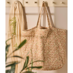 Quiltet taske - orange blomster