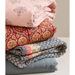 Quilt t�ppe - Grafisk m�nster m�rkebl�