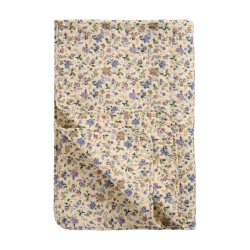 Quilt tppe - cremefarvet med lilla blomster