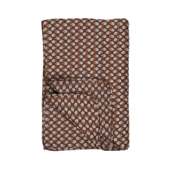 Quilt tppe brun med bl blomster