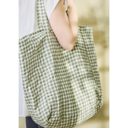 Quiltet taske - med grnne tern