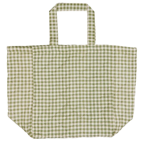 Quiltet taske - med grnne tern