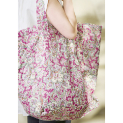 Quiltet taske paisley - pink