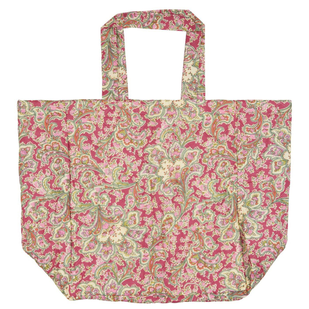 Quiltet taske paisley - pink