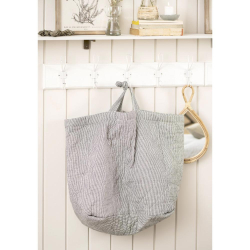 Quiltet taske smalle striber - sort