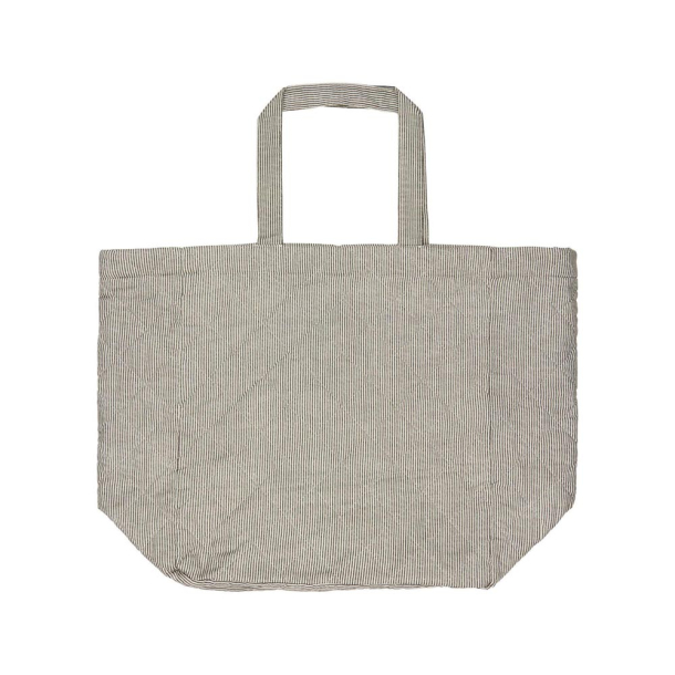 Quiltet taske smalle striber - sort