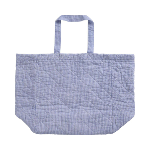 Quiltet taske smalle striber - bl