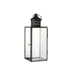 Lanterne med filigren top - sort