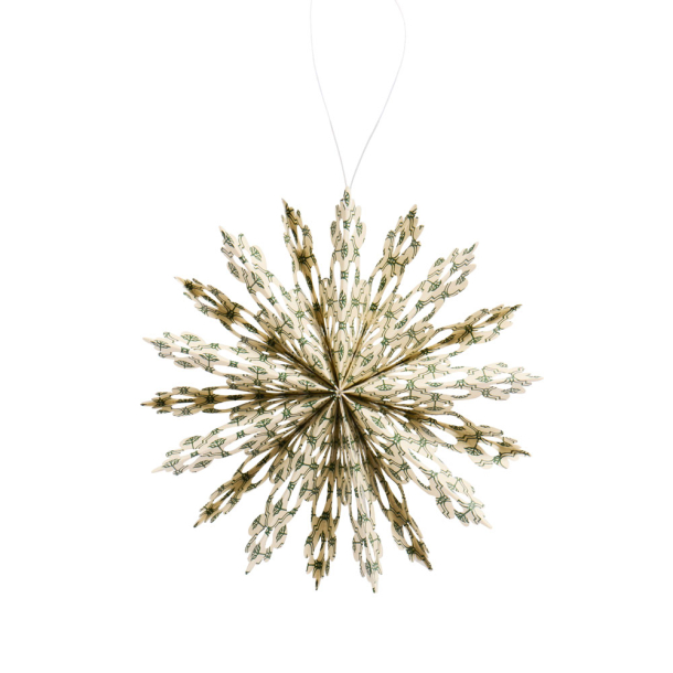 Snefnug af papir - grnt mnster