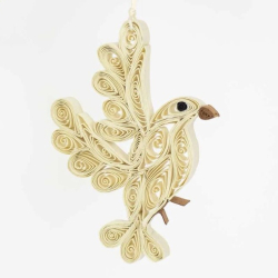 Hndlavet papirpynt - ''Quilled doves'' - 2 stk.