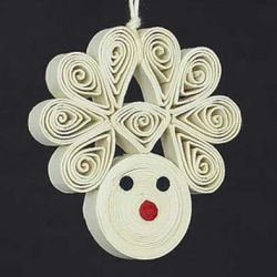Hndlavet papirpynt - ''Quilled rudolph'' - 2 stk.
