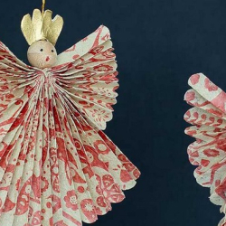 Hndlavet papirpynt - ''Greta angel'' - 2 stk. 