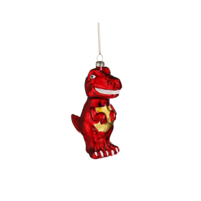 Glasornament Dino - r�d