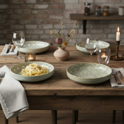 Pastatallerken ''Isa'' - gr�n/brun