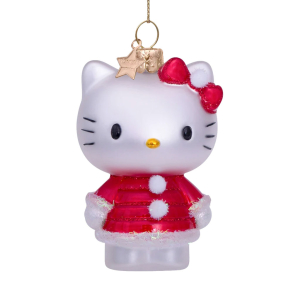 Hello Kitty glaskugle med r�d nissekjole