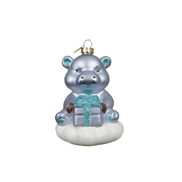 Glasornament - baby flodhest