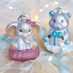 Glasornament - baby flodhest
