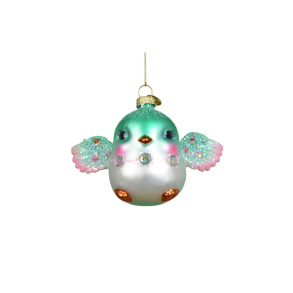 Glasornament Birdie - teal