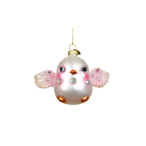Glasornament Birdie - pink