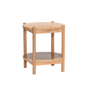 Sidebord i egetr m. travertin