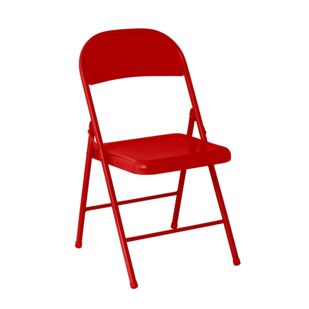 R�d sammenklappelig stol af metal