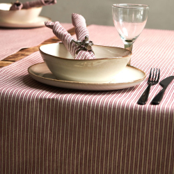 Bordlber med striber - rd/natur