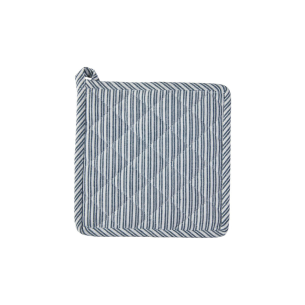 Grydelapper 2 stk. - dobbeltstribe - m�rkebl�