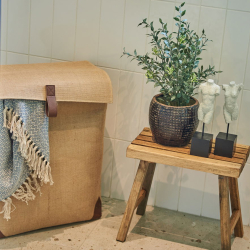 Vasketjskurv - jute m. lderstrop