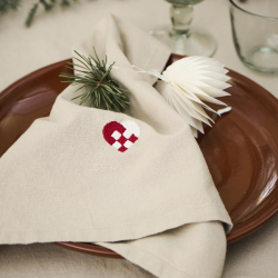 Stofserviet "Tradition" - julehjerte