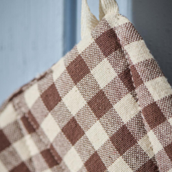 Grydelapper ''Thora'' 2 stk. - brun tern