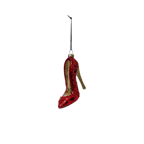 Glasornament - Julestillet med glimmer