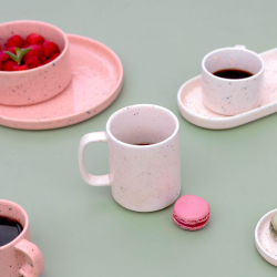 Krus med hank ''Fika'' - Pink