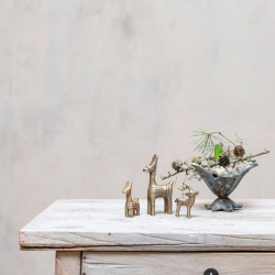 Rensdyr figur i metal - antik messinglook