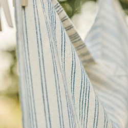 Viskestykke "Kasper" - natur m. bl� striber