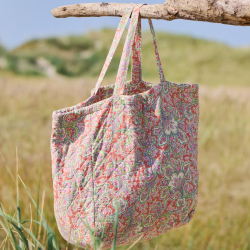 Quiltet taske - orange paisley