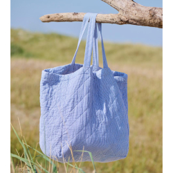 Quiltet taske smalle striber - bl