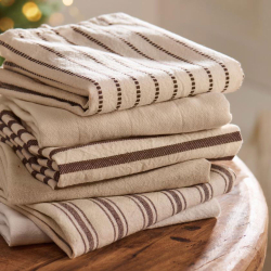 Viskestykke "Dixie" - Stiplede brune striber