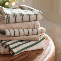 Viskestykke "Eske" - brede grnne striber