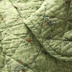 Quilt tppe - grnt m. blomsterranker